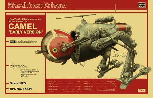 Hasegawa 64131 LUM-168 Camel "Early Version" Luna Tactical Reconnaissance Machine 1/20