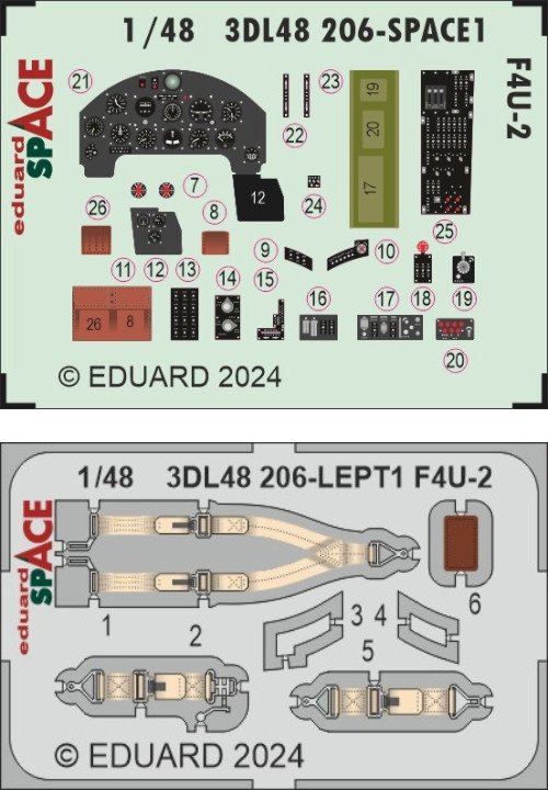 Eduard 3DL48206 F4U-2 SPACE HOBBY BOSS 1/48