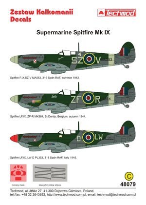 Techmod 48079 - Supermarine Spitfire IX (1:48)