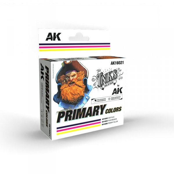AK Interactive AK16021 PRIMARY COLORS – INK SET 3x30ml