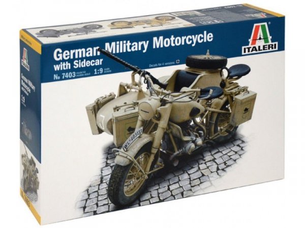 Italeri 7403 German Military Motorcycle with side car (1:9)