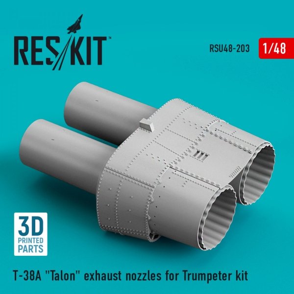 RESKIT RSU48-0203 T-38A &quot;TALON&quot; EXHAUST NOZZLES FOR TRUMPETER KIT (3D PRINTED) 1/48