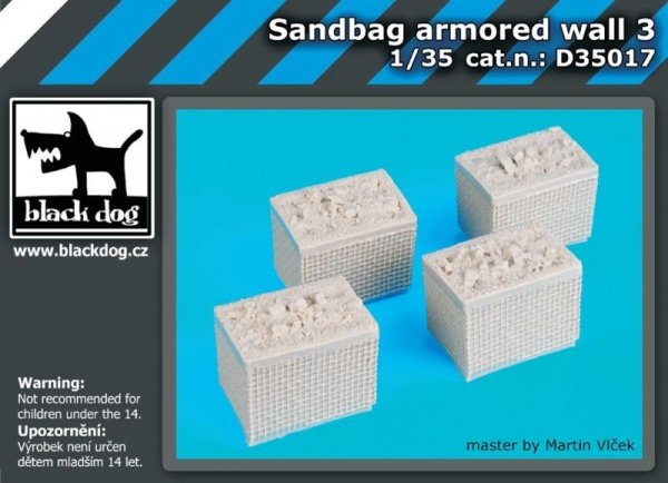 Black Dog D35017 Sandbag armored wall 3 1/35