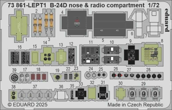 Eduard 73861 B-24D nose &amp; radio compartment AIRFIX 1/72