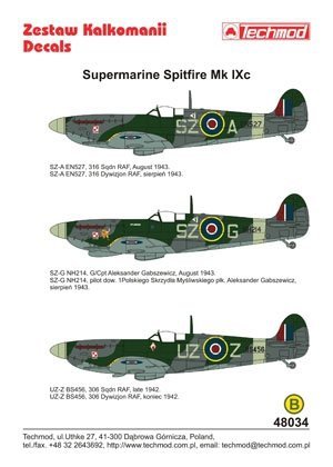 Techmod 48034 - Supermarine Spitfire Mk.IX (1:48)