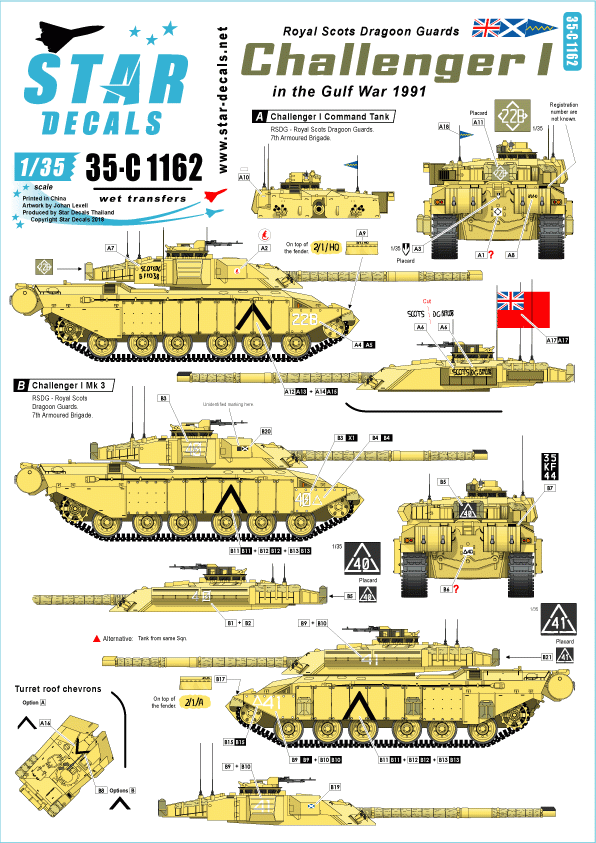 Star Decals 35-C1162 Challenger I 1/35