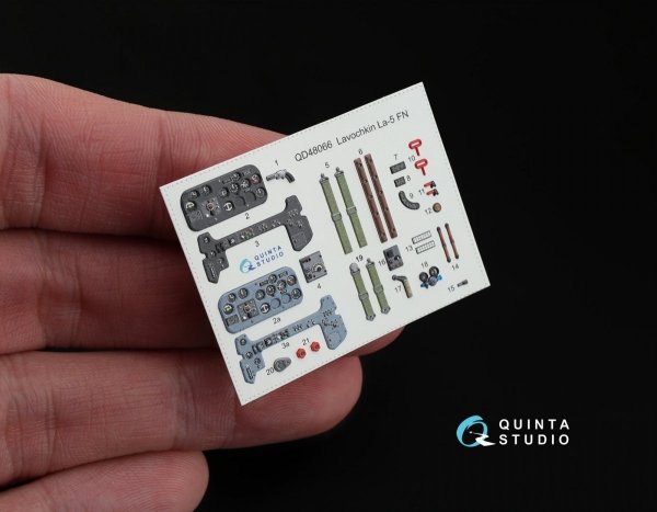 Quinta Studio QD48066 La-5FN 3D-Printed &amp; coloured Interior on decal paper (for Zvezda kit) 1/48