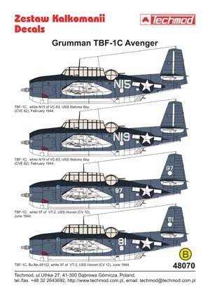 Techmod 48070 - Grumman TBF-1C Avenger (1:48)