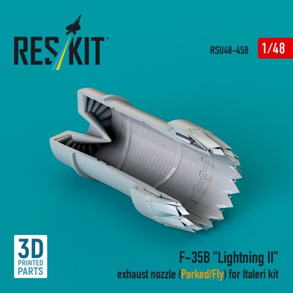 RESKIT RSU48-0458 F-35B &quot;Lightning II&quot; exhaust nozzle (Parked/Fly) for Italeri kit (3D printed) 1/48