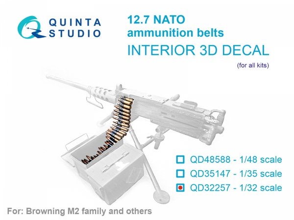 Quinta Studio QD32257 NATO 12.7 ammunition belts (All kits) 1/32