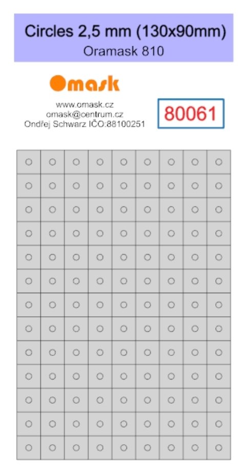 Omask 80061 Circles 2,5 mm (130x90mm) Oramask foil