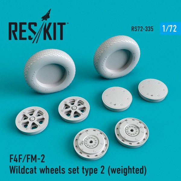 RESKIT RS72-0335 F4F/FM-2 &quot;WILDCAT&quot; WHEELS SET TYPE 2 (WEIGHTED) 1/72