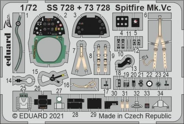 Eduard 73728 Spitfire Mk. Vc for AIRFIX 1/72