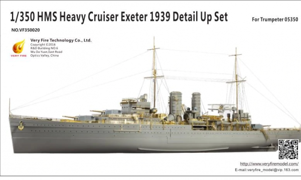 Very Fire VF350020 HMS Heavy Cruiser Exeter 1939 Detail Up Set for Trumpeter 05350 1/350