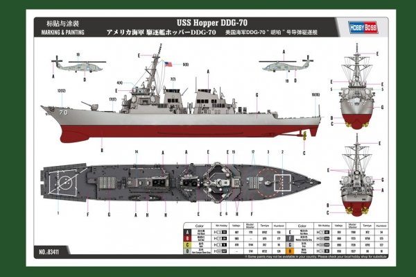 Hobby Boss 83411 USS Hopper DDG-70 1/700