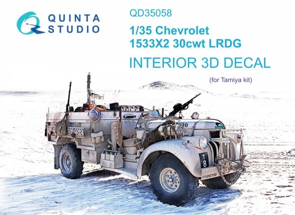 Quinta Studio QD35058 Chevrolet 1533X2 30cwt LRDG 3D-Printed &amp; coloured Interior on decal paper (Tamiya) 1/35