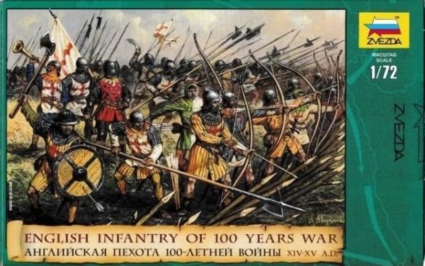 Zvezda 8060 English Infantry of the 100 Years War XIV-XV A.D. 1/72