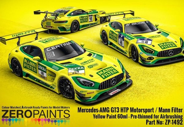 Zero Paints ZP-1492 - Mercedes-AMG GT3 HTP Motorsport / Mann Filter Yellow Paint 60 ml