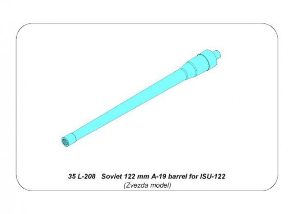 Aber 35L-208 Soviet 122 mm A-19 Barrel for ISU-122 (1:35)