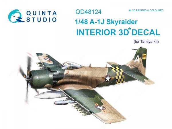 Quinta Studio QD48124 A-1J 3D-Printed &amp; coloured Interior on decal paper (for Tamiya kit) 1/48