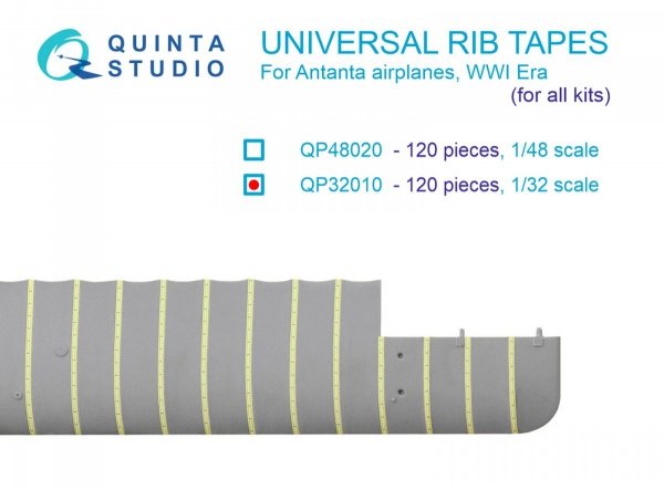 Quinta Studio QP32010 Universal rib tapes for Antanta. WWI, Post-WWI Era (All kits) 1/32