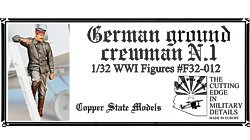 Copper State Models F32-012 German ground crewman N.1 1:32