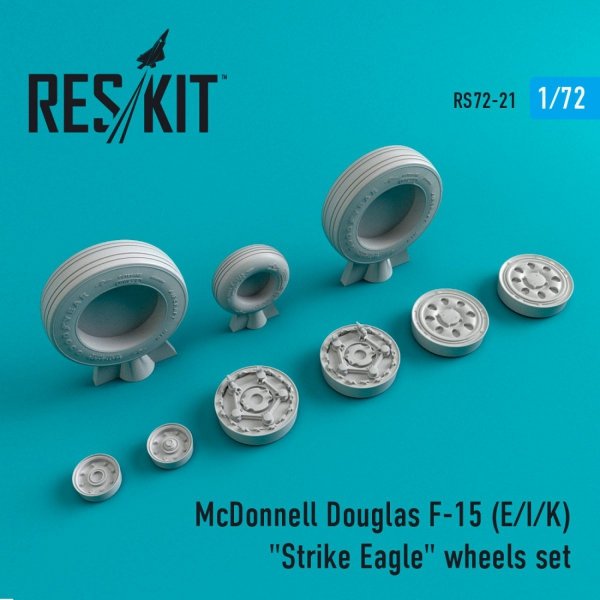RESKIT RS72-0021 F-15 (E,I,K) &quot;STRIKE EAGLE&quot; WHEELS SET 1/72
