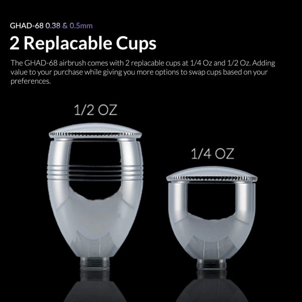 Gaahleri 40140 Advanced Series GHAD-68 Airbrush 0,38 mm &amp; 0,5 mm, 1/4 oz &amp; 1/2 oz