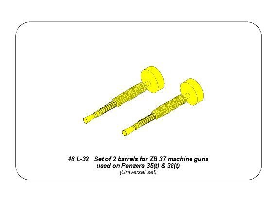 Aber 48L-32 Set of 2 Barrels for ZB 37 machine guns [used on Pz.35/38(t)] (1:48)