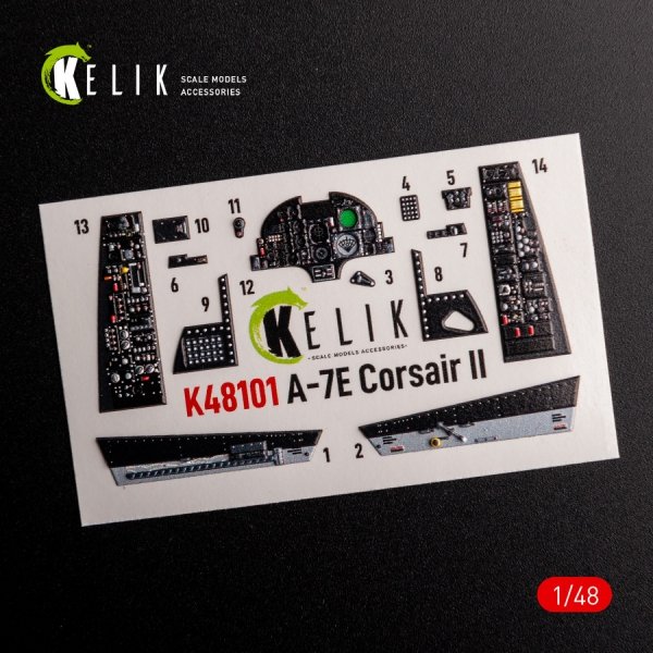 KELIK K48101 A-7E Corsair II- interior 3D decals for HobbyBoss kit 1/48