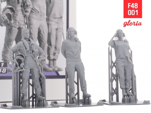 Gloria F48001 Ground Crew US Air Force vol.1 3D Printed Figures x 3 1/48