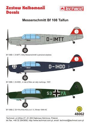 Techmod 48063 - Messerschmitt Bf 108 Taifun (1:48)