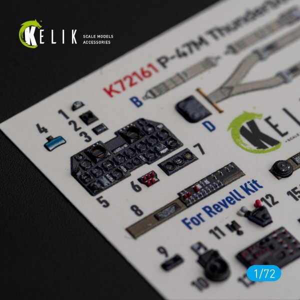 Kelik K72161 P-47M "Thunderbolt"- interior 3D decals for Revell kit (1/72)