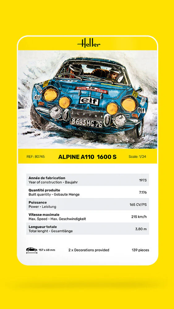 Heller 80745 Alpine A110 1600 S 1/24