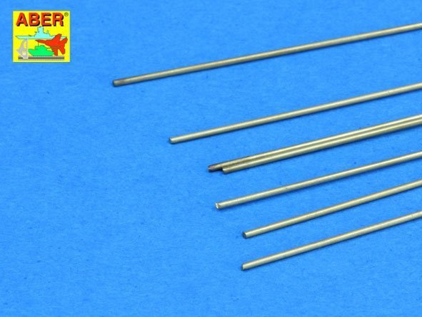 Aber BR07 Brass round rods fi 0,7mm length 250mm x 7 pcs.