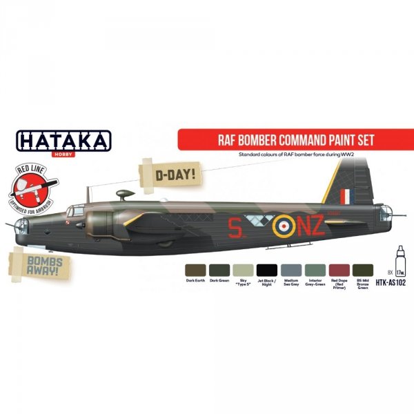 Hataka HTK-AS102 RAF Bomber Command paint set (8x17ml)