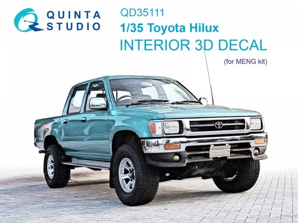 Quinta Studio QD35111 Toyota Hilux 3D-Printed &amp; coloured Interior on decal paper (MENG) 1/35