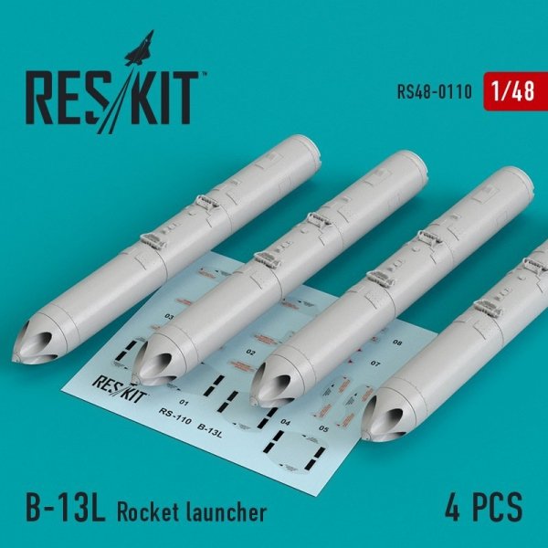 RESKIT RS48-0110 B-13L Rocket launcher (4 pcs) 1/48