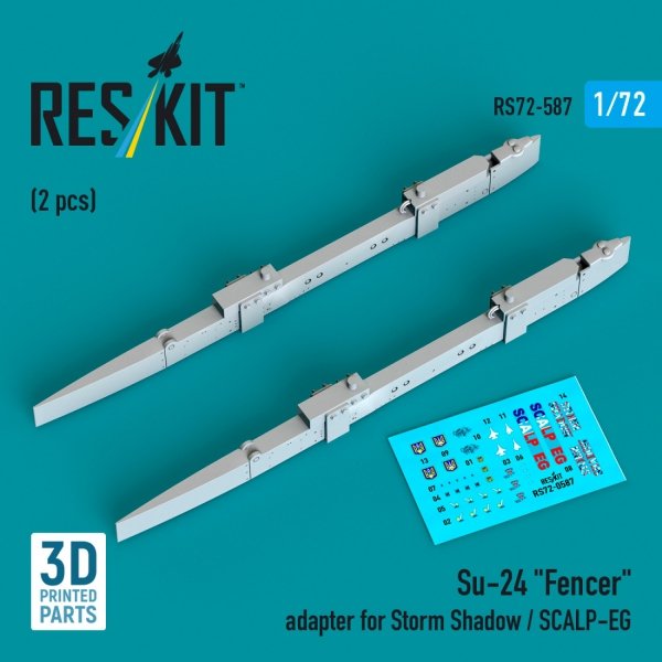 RESKIT RS72-0587 Su-24 "Fencer" adapter for Storm Shadow / SCALP-EG (2 pcs) (3D Printed) 1/72