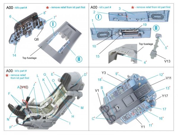 Quinta Studio QD48203 Su-27 3D-Printed &amp; coloured Interior on decal paper ( Hobby Boss ) 1/48