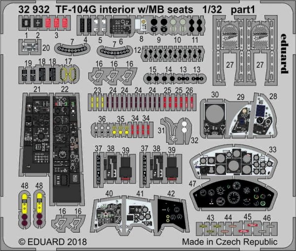 Eduard 32932 TF-104G interior w/ MB seats ITALERI 1/32