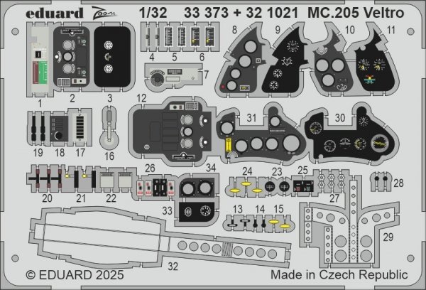 Eduard 33373 MC.205 Veltro detail set Italeri 1/32