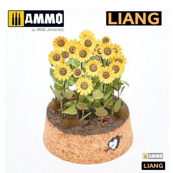 Liang 0101 Paper Sunflowers for Dioramas (laser+ 3D print parts)