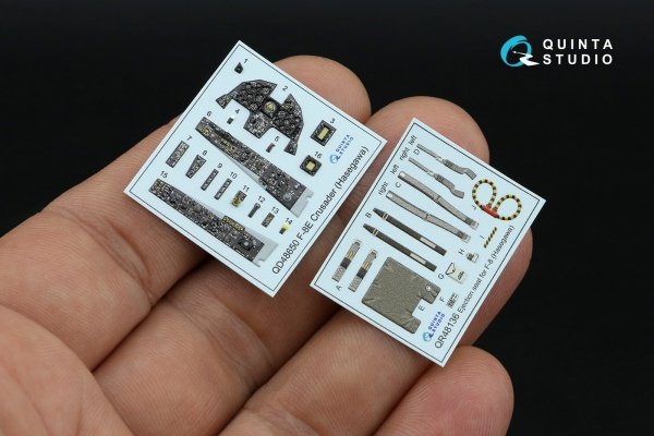 Quinta Studio QD48650 F-8E Crusader 3D-Printed &amp; coloured Interior on decal paper (Hasegawa/Hobby 2000) 1/48