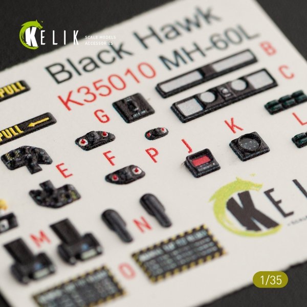 KELIK K35010 MH-60L BLACK HAWK INTERIOR 3D DECALS FOR KITTY HAWK KIT 1/35