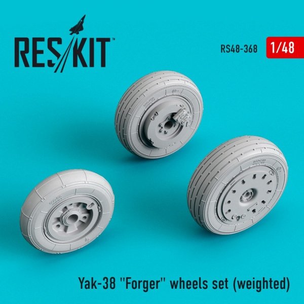 RESKIT RS48-0368 YAK-38 &quot;FORGER&quot; WHEELS SET (WEIGHTED) 1/48