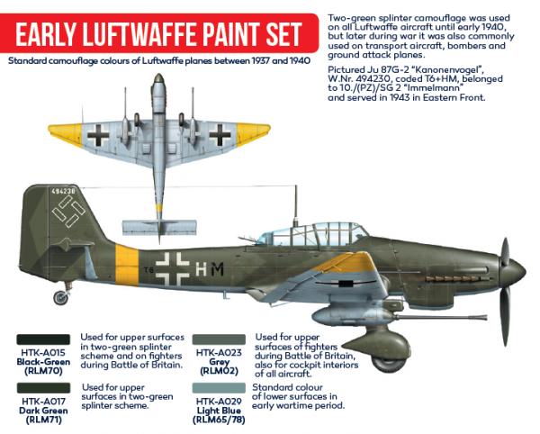 Hataka HTK-AS02 Early Luftwaffe paint set 4x17ml