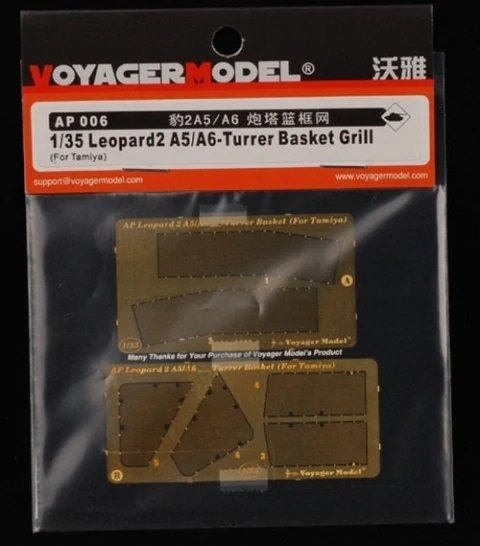 Voyager Model AP006 Leopard 2A5/A6 Turret Basket Grill for Tamiya 1/35