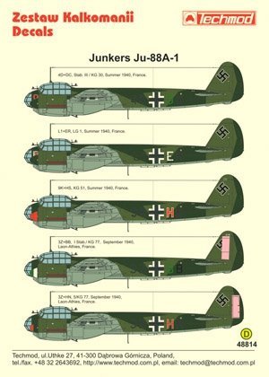Techmod 48814 - Junkers Ju 88A-1 (1:48)