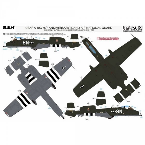 Great Wall Hobby S7210 USAF A-10C 75th Anniversary IDAHO Air National Guard 2021 Limited Edition 1/72